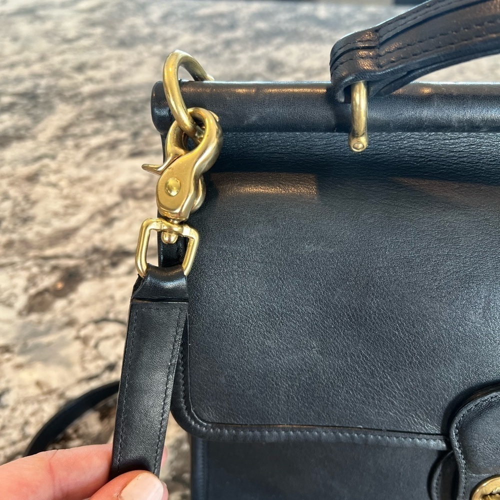 Vintage Coach Legacy 1998 Willis Black Leather Satchel Crossbody Bag Purse #9927 - Picture 5 of 15